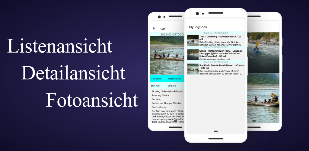 Klog - MyLogBook - view canoe log entry - smartphone app